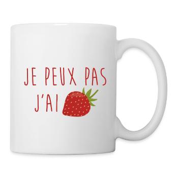 Je peux pas j'ai fraises - Mug blanc - blanc - Droite