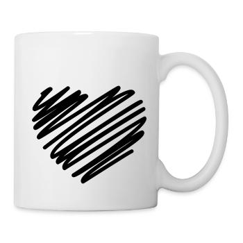 Coups de coeur comique brosse dessin au trait coeur poison - Mug blanc - blanc - Droite