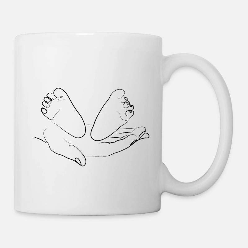 Pieds de bébé lineart - Mug blanc - blanc