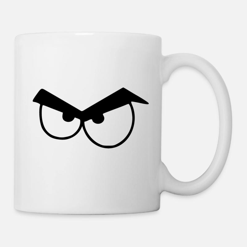 Des yeux en colère avec des sourcils. - Mug blanc - blanc