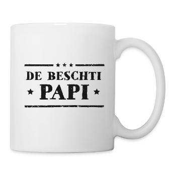 Schweizerdeutsch bester Papa - Tasse - Weiß - Rechts