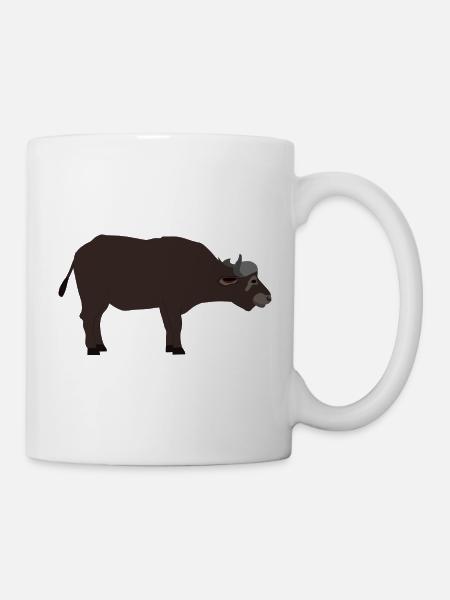 Wasserbüffel Rind Büffel Hörner - Tasse - Weiß