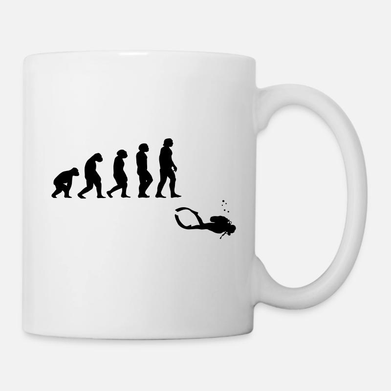 Évolution de la plongée avec un appareil - Mug blanc - blanc