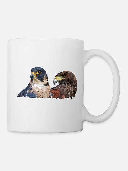 harris faucon et faucon pèlerin - Mug blanc - blanc