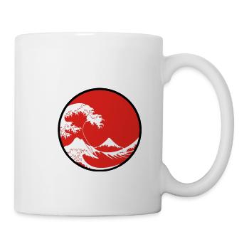 Kanagawa Japan red type flags - Mug - white - Right