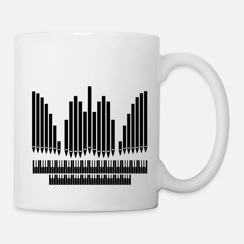 Orgel mit Klaviatur Design - Tasse - Weiß