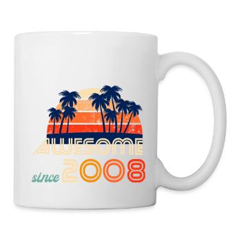 Awesome since 2008 gift idea - Mug - white - Right