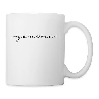 Vous et moi vous et moi adorez la police de calligraphie - Mug blanc - blanc - Droite