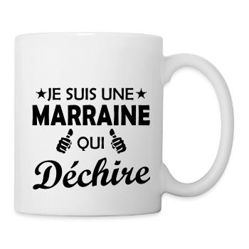 je suis une marraine qui déchire - Mug blanc - blanc - Droite