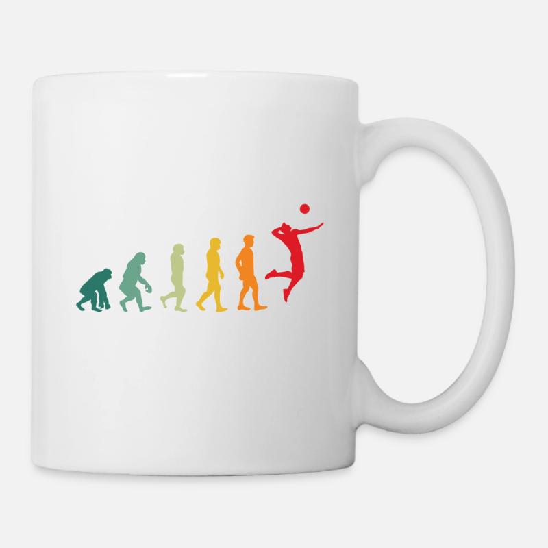 Volleyball Evolution Development Funny Retro - Mug - white