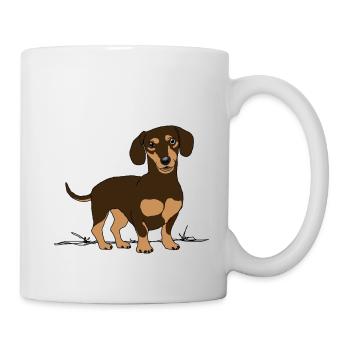 Dackel, Hund - Tasse - Weiß - Rechts
