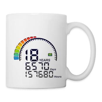 18 years anniversary counter days hours - Mug - white - Right