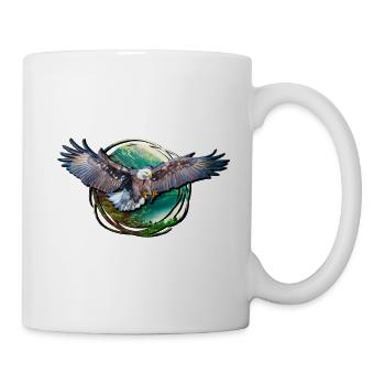 Adler Eagle Adventure nature forest wilderness mountains lake - Mug - white - Right