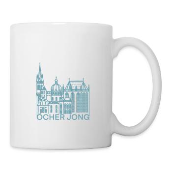 Stadt Aachen, Dom, Liebe, Kirche, Öcher Jong - Tasse - Weiß - Rechts