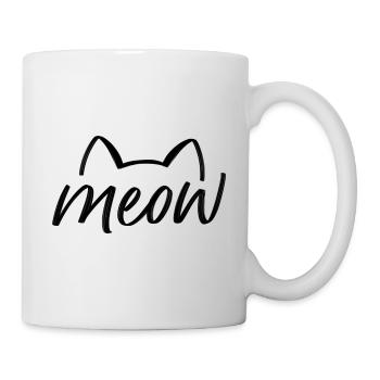 Katzen Katze Miau Meow Shirt - Tasse - Weiß - Rechts