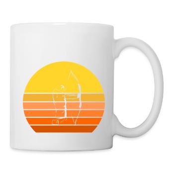Recurve bow archer bow and arrow vintage - Mug - white - Right