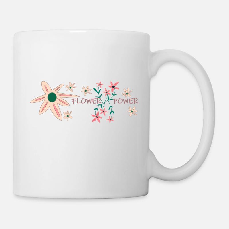 Flower Power - Tasse - Weiß