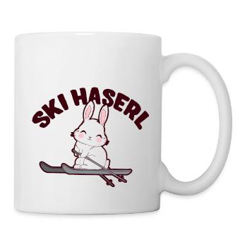 Skifahrerin Skihase Skihasen Skihaserl Skihäschen - Tasse - Weiß - Rechts