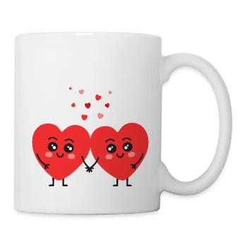 Verliebte Herzen - Tasse - Weiß - Rechts