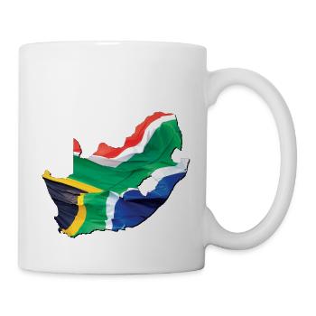 Echte Südafrika Flagge – Flag Map - Tasse - Weiß - Rechts