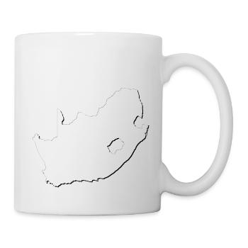 Südafrika Landkarte - Schatten - Tasse - Weiß - Rechts