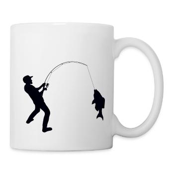 Fishermen fishing fishing rod - Mug - white - Right