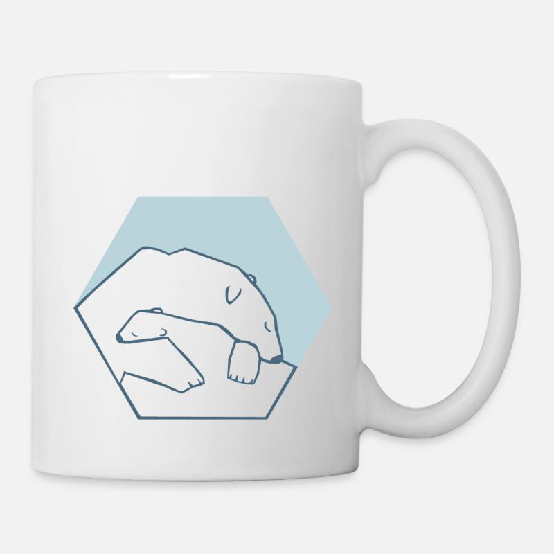 Ours polaire avec bébé - Mug blanc - blanc