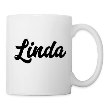 Linda benutzerdefinierte Text Geburtstagsname - Tasse - Weiß - Rechts