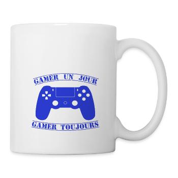 Gamer ein Tag gamer immer (blau) - Tasse - Weiß - Rechts