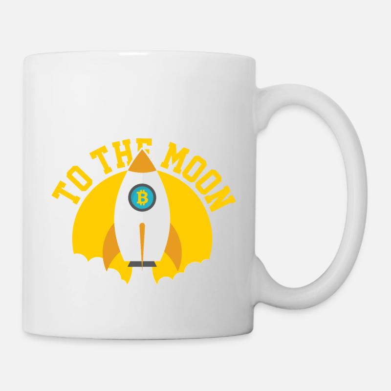 Crypto jusqu’à la lune, Bitcoin - Mug blanc - blanc