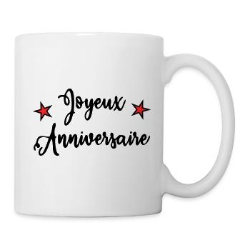 Birthday. HAPPY BIRTHDAY. Happy birthday. - Mug - white - Right