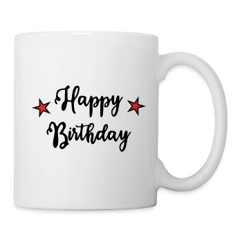 Birthday. HAPPY BIRTHDAY. Happy birthday. - Mug - white - Right