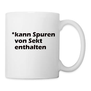 Kann Spuren von Sekt enthalten - Tasse - Weiß - Rechts