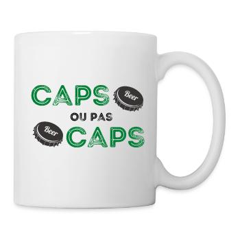 Caps ou pas caps humour drôle cadeau - Mug blanc - blanc - Droite