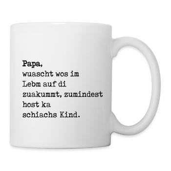 Papa Vatertag Geschenk Mundart Dialekt - Tasse - Weiß - Rechts