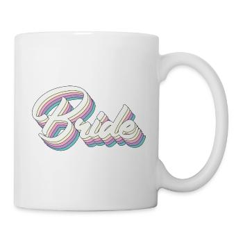 Retro Braut Bachelorette Teil Geschenk für Frauen - Tasse - Weiß - Rechts
