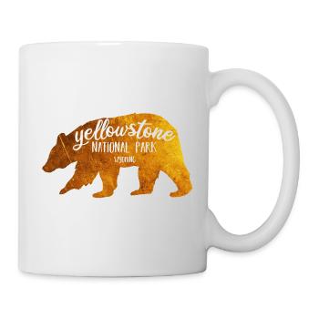 Yellowstone bear gold color - Mug - white - Right