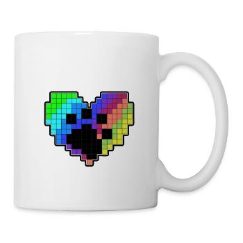 Coeur de pixel avec une patte - Mug blanc - blanc - Droite