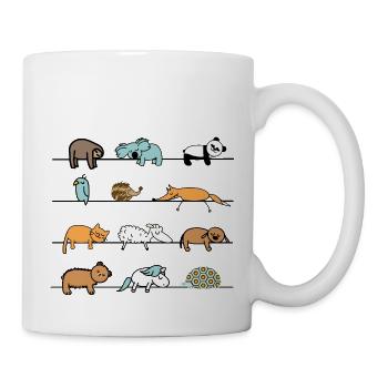 Funny Lazy Animals Sleep - Mug - white - Right