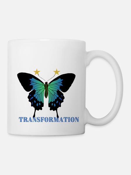 Transformation, Beau papillon, Motivation - Mug blanc - blanc