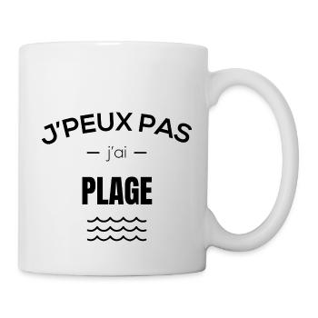 Tee-shirt "J'peux pas j'ai plage" - Mug blanc - blanc - Droite