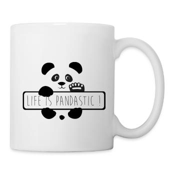 Das Leben ist pandastic - Tasse - Weiß - Rechts