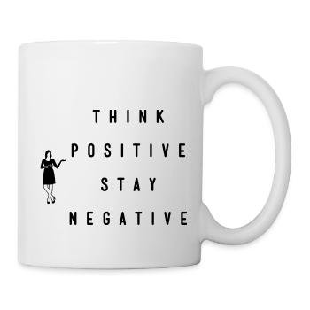 Think positive stay négatifs - Mug blanc - blanc - Droite