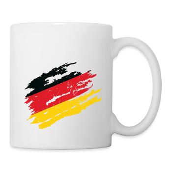 Deutschland Fahne Flagge Deutschlandflagge Kratzer - Tasse - Weiß - Rechts