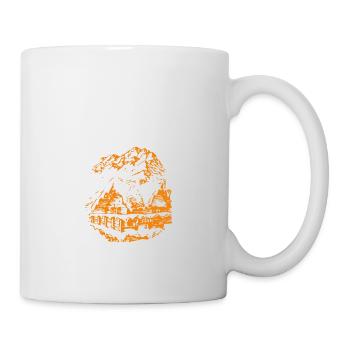 montagnes de café et cabines 2 - Mug blanc - blanc - Droite