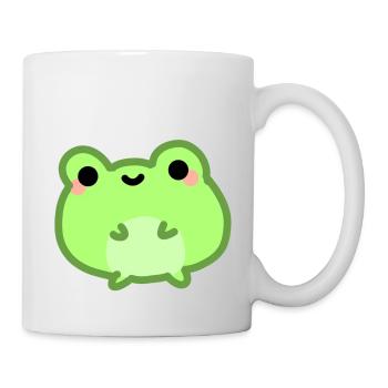 kawaii & glücklicher grüner Frosch froggy - Tasse - Weiß - Rechts