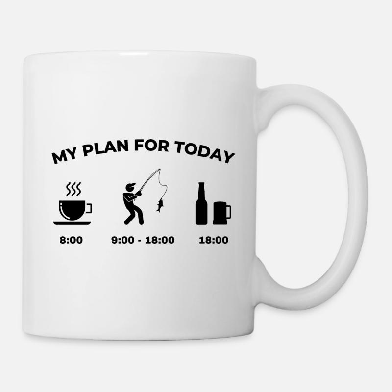 MY PLAN FOR TODAY - PECHE - Mug blanc - blanc