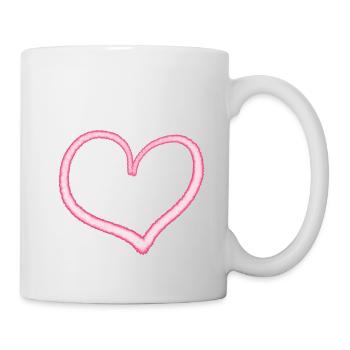 coeur rose - Mug blanc - blanc - Droite