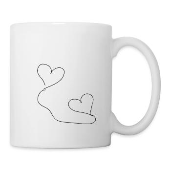 Herzen Herz - Tasse - Weiß - Rechts