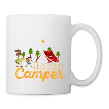 HAPPY CAMPER - Camping Camp Outdoor Tent - Mug blanc - blanc - Droite